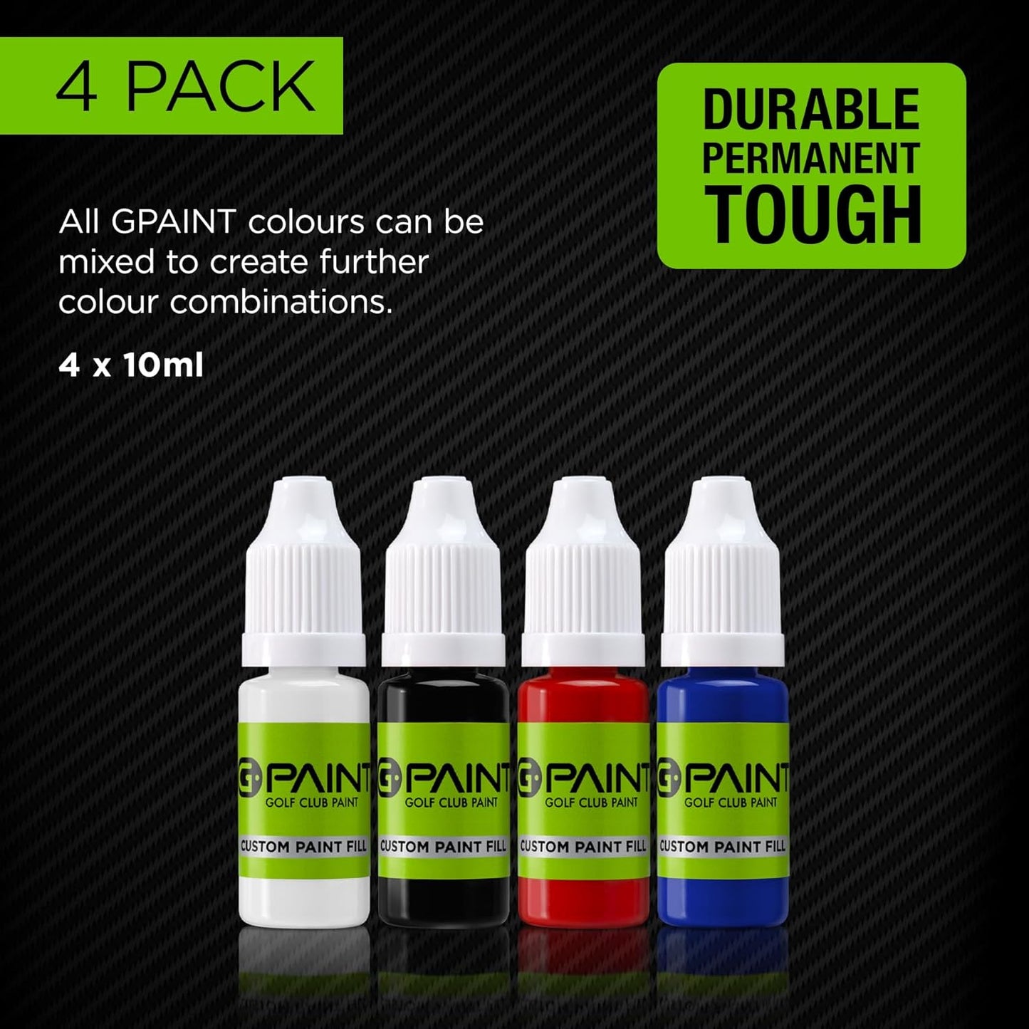 G-Paint Golf Club Paint - 4 Pack (Black/White/Red/Blue)